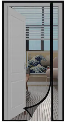 Produktbild von Sekey Fliegengitter Tür Vorhang Gegen Katzenkratzer, Fiberglas Magnetvorhang Insektenschutz für Seitliches Öffnen, Magnet Fliegengitter Balkontür, Einfache Installation, ohne Bohren, 110x220cm Schwarz