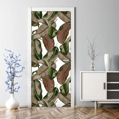 Produktbild von Dekorative Türaufkleber selbstklebend Klebefolie Türtapete Türfolie Große Blätter 77 x 200 cm