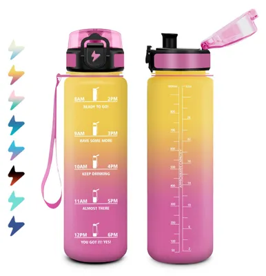 Imagen del producto de Botella deportiva con filtro, de 1 litro, a prueba de fugas, ideal para ciclismo y camping