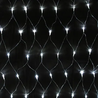 Produktbild von 240er LED-Lichternetz Lichterkette transparentes Kabel Leuchtfarbe weiß