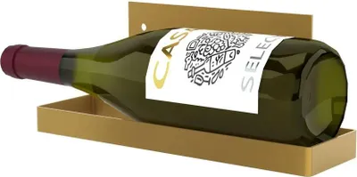 Produktbild von Wand-Weinregal für 1 Flasche 0,75l, goldfarben, Metall