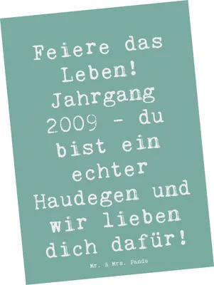 Produktbild von Mr. & Mrs. Panda Grußkarte Spruch 2009 Geburtstag - Meeresbrise - Geschenk, Ansichtskarten, Geburtstagsgeschenk, Alter, Ansichtskarte, Postkarten, Feiere das Leben, 14.