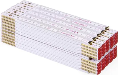 Obrázek produktu pro Metrie | PF-10 skládací metr, bílý, 2 m | 10 ks