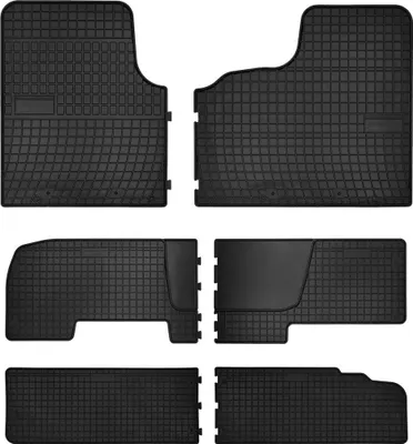 Immagine prodotto di Tappetini auto in gomma adatto per Renault Trafic III (2014-, furgone 3 file) neri, set 8 pz, con fissaggi