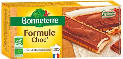 HERBATNIKI Z CZEKOLADĄ Z NADZIENIEM MLECZNYM BIO 125 g - BONNETERRE
