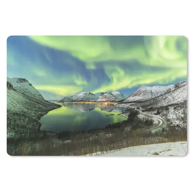 Produktbild von MuchoWow® Mauspad Mousepad Nordlichter - Fjord - Norwegen 27x18 cm - Mousepads - Maus Mat - Pad - Mausunterlage - Büroartikel - Desk Matten