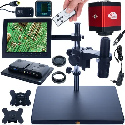 Produktbild von Rosfix Digitalmikroskop mit verstellbarem Arm Earth Pro MCEP-0.5X-PZRR + 8-Zoll-Display + Digitalmikroskophalterung + Draco Red-Kamera