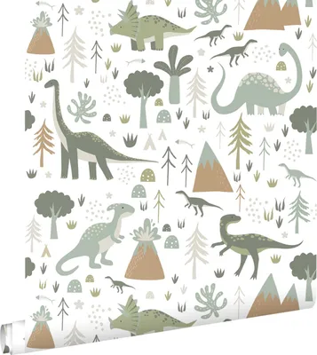Obrázek produktu pro ESTAhome tapety dinosauři vintage modrá a zelená 53 cm x 10,05 m