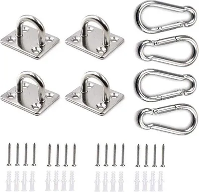 Produktbild von Famanu Karabinerhaken Set mit O-Ringen und Abdeckplatten - Edelstahl