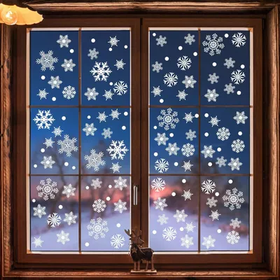 Produktbild von 120 Stück Fensterbilder Schneeflocken für Weihnachten