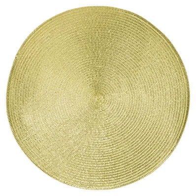 Produktbild von G. Wurm Tischset - rund - goldglanzend - 38 cm - Flechtoptik - Kunststoff - dekorativ - Unterlage