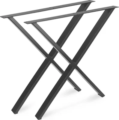 Obrázek produktu pro Magnetický nábytek 2X Design Bílé černé stolové podnože Sklon kovové šikmé stolové nohy Nábytek zákoutí | Ocelový rám stolu Sklon 55x72 cm