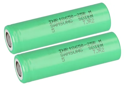 Immagine prodotto di 2x Samsung INR18650-25R 3,6 V 2550 mAh 8C 20A
