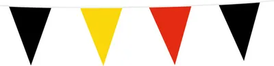 Produktbild von XL Wimpel Girlande aus Folie in Schwarz Rot und Gelb 10 Meter