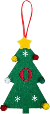 Produktbild von Weihnachtsbaum-Anhänger-Ornament mit Schlüsselband, 26 Buchstaben-Design, Filzstoff, Weihnachtsdekoration zum Aufhängen am Weihnachtsbaum