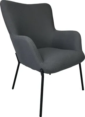 Image de Fauteuil en tissu boucle gris EIRA
