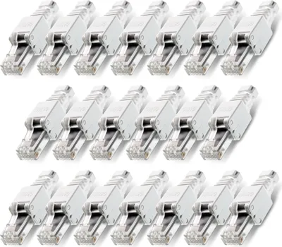 Produktbild von 20x Netzwerkstecker CAT6A RJ45 Werkzeuglose Montage CAT 7 / 6 / 5 Netzwerk Kabel