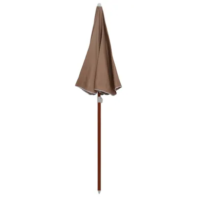 Image de vidaXL Parasol avec mât en acier 180 cm Taupe
