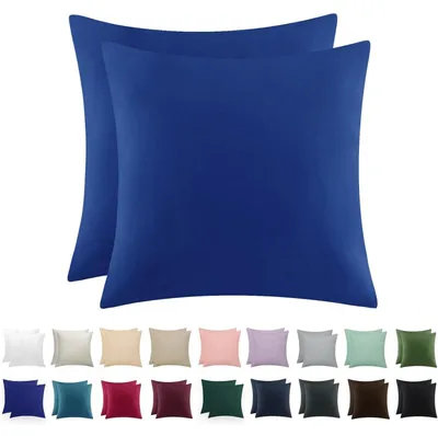 Produktbild von Kissenbezug 80x80 cm Königsblau 2er Set Mikrofaser mit Reißverschluss
