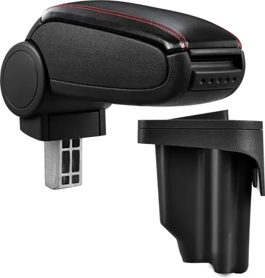 Produktbild von Armlehne Mittelarmlehne Leder Bezug Schwarz / Rot für BMW E46 Limo Touring