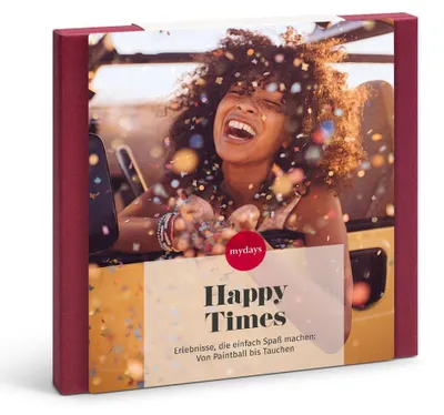 Produktbild von mydays Geschenkbox Happy Times; Erlebnis verschenken oder selbst erleben; Gutschein für 1 Person(en)