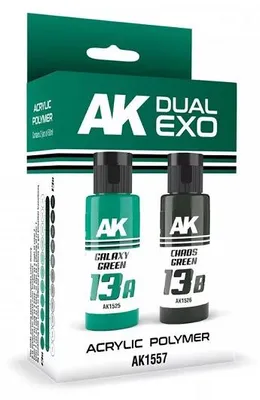 Produktbild von AK Interactive AK1557 - Galaxy Green & Chaos Green Dual Exo 2x60Ml - Neu