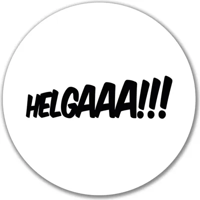 Produktbild von Huuraa Aufkleber Helgaaa Schriftzug 10cm rund Sticker Geschenkidee