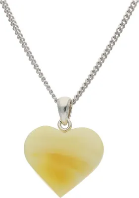 Produktbild von JuwelmaLux Herz Anhänger 925/000 Sterling Silber mit Bernstein JL47-02-0080