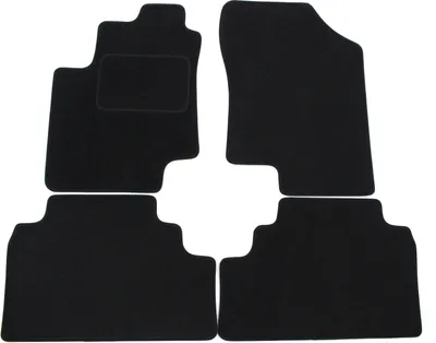 Image de Tapis De Sol Noir Velours Pour Hyundai ix20 2010-2018, Ajustement précis, Base Antidérapante, Renforcée dans la Zone de la Pédale