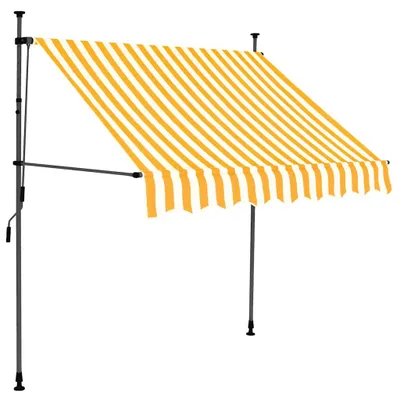 Image de vidaXL Store rétractable manuel avec LED 150 cm blanc orange