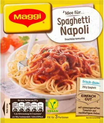 Produktbild von Maggi Fix für Spaghetti Napoli mit sonnengereiften Tomaten 42g