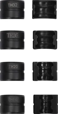 Immagine prodotto di Set di ganasce per pinze di pressatura - TH16/TH20/TH26/TH32 - 4 pezzi - Acciaio Cr45 - Per presse per tubi - Nero
