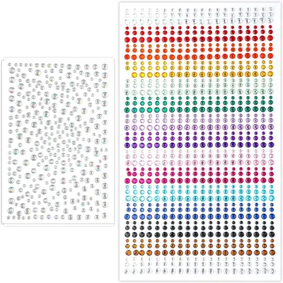 Productafbeelding van Gezichtsjuwelen Stickers - Gezichtsdecoratie Edelstenen - Feestelijke Make-up - Zelfklevend Herbruikbaar - 1250 stuks - Veelkleurig