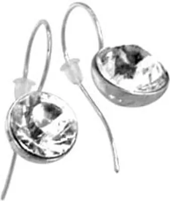 Immagine prodotto di 1 paio di orecchini a perno da donna in acciaio inox 316L con pietra di cristallo bianca 9mm ERBJ-01XL
