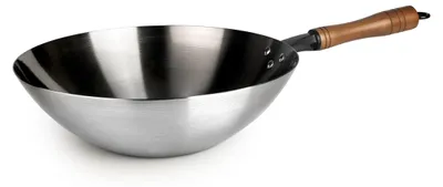Karbonstahl-Wok 32 cm, induktionsgeeignet, ohne Antihaftbeschichtung