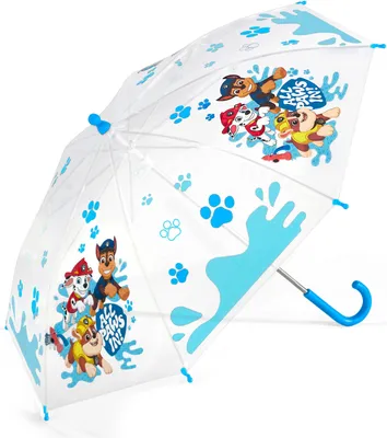 Produktbild von Paw Patrol Kinder-Regenschirm – Leichter transparenter Schirm mit Rundhakengriff