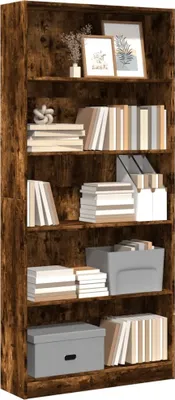 Image de Maison Exclusive - Bibliothèque en chêne fumé 80x24x176 cm Matériau dérivé du bois