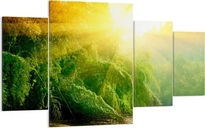 Produktbild von Bild auf Leinwand - Leinwandbild - Tropen Bäume Fluss - 160x90cm - Wand Bild - Wanddeko - Leinwanddruck - Bilder - Kunstdruck - Wanddekoration - Leinwand bilder - Wandkunst - DL160x90-0166
