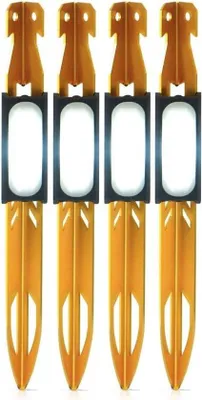 Image de Lampe de tente à LED - 4 pièces - Jaune - Plate et mode stroboscopique