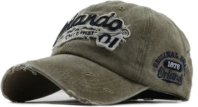 Produktbild von Sporty Baseballcap Orlando im Vintage Style – Verstellbare Herren Kappe im Used Look, Baumwolle