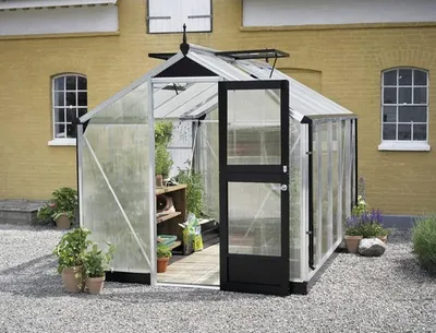 Produktbild von Gewächshaus JULIANA Compact 8,2 m² 10 mm Stegdoppelplatten 224 x 368 cm Aluminium