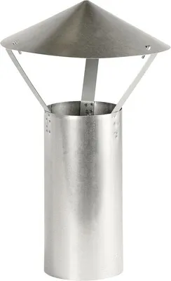 Produktbild von Regenhaube Ø 110 mm Stahlblech Verzinkt silber speziell für Gas