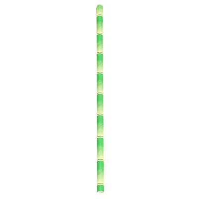Produktbild von 50pcs Papier Stroh Stroh flacher Mund Bright Farbe Bambus Muster ohne Geruch umweltfreundlich trinken lange tropische Partygetränk Stroh für Club-Grün