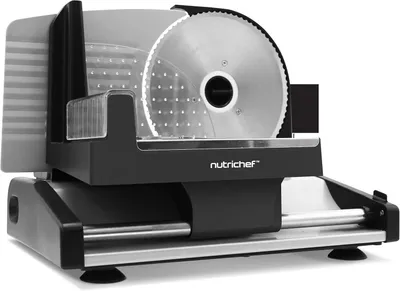 Produktbild von NutriChef Allesschneider Elektrisch 200W – Brotschneidemaschine 19cm, 0–15mm Schnittstärke, Abnehmbare Edelstahlklinge Vielseitig