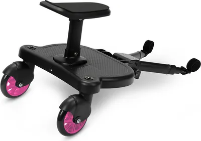 Immagine prodotto di Jopassy Buggy Board con sedile Kiddy Board Pedana universale in piedi 360°Design a due ruote Accessori per passeggini Pedale ausiliario Rosa