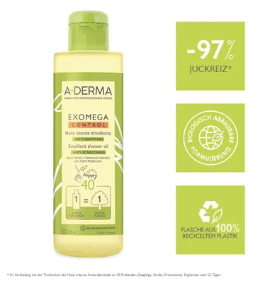 Immagine prodotto di A-DERMA EXOMEGA CONTROL Olio doccia, 500 ml Gel doccia