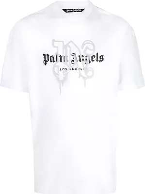 Obrázok produktu pre Palm Angels Los Angeles Tričko s monogramovým potlačou, biele, pánske