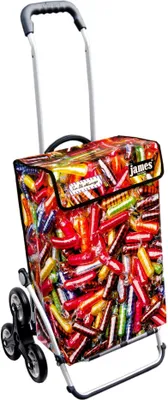 Produktbild von James Einkaufstrolley - MÄSSMOGGE - stabiler Einkaufswagen mit individuellem Design - einfarbig: rot in Ausführung: Royal-Treppensteiger