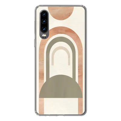 Produktbild von MuchoWow® Handyhülle Schutzhülle Hülle für Huawei P30 Rosa - Grün - Abstrakt Silikon Softcase Handy Hülle - Kartenbesitzer