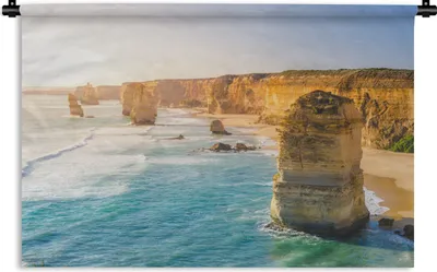 Produktbild von MuchoWow® Wandteppich Wandbehang Blick aus der Vogelperspektive auf Kalksteinfelsen im Meer vor Australien 150x100 cm Tapisserie Dekoration Wandtuch - Waschbar - Tapisserien - Wand-Decke
